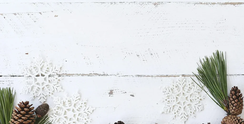 Snowy desk on winter season