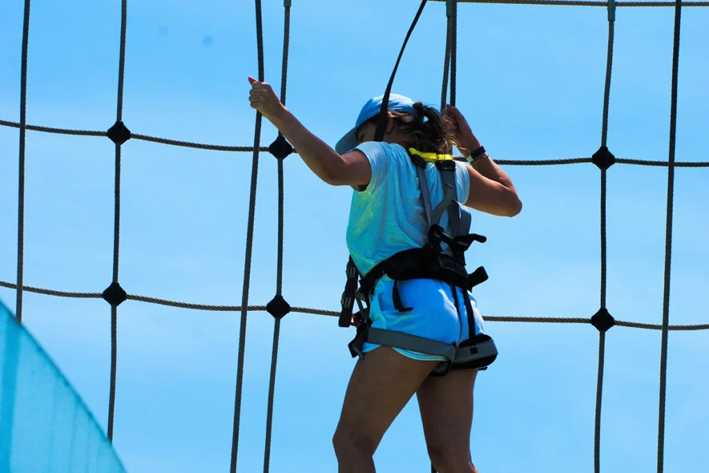 Woman on high ropes photo